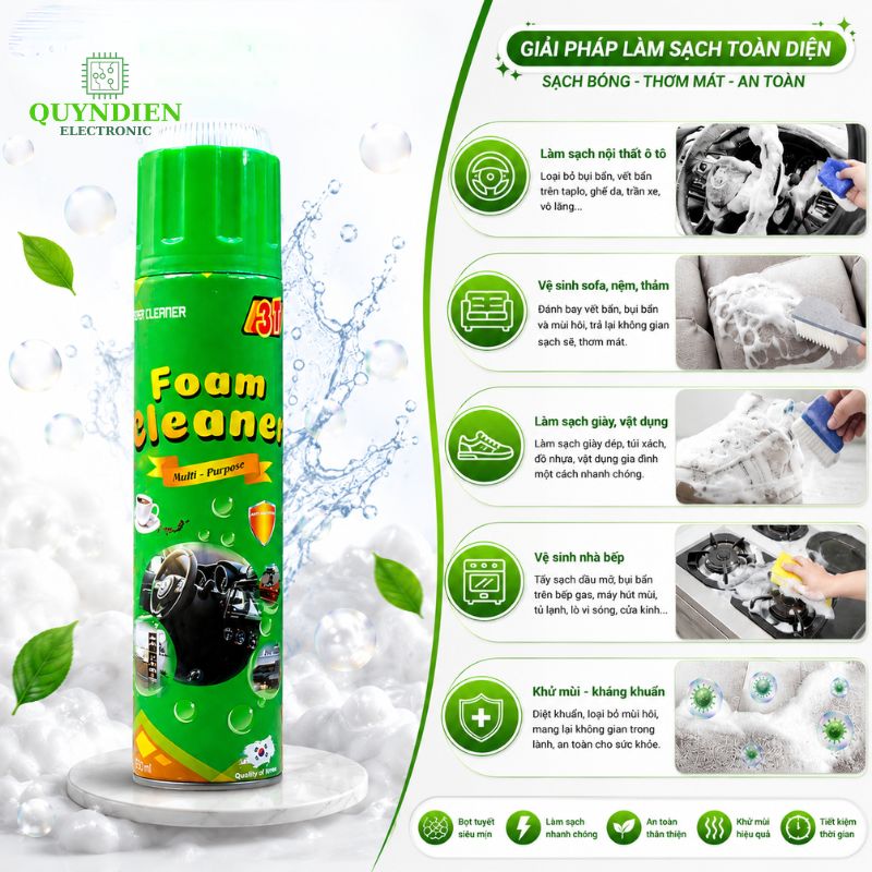 Bọt Tuyết Vệ Sinh Đa Năng FOAMCLEANER 3T - Thùng 12 Chai