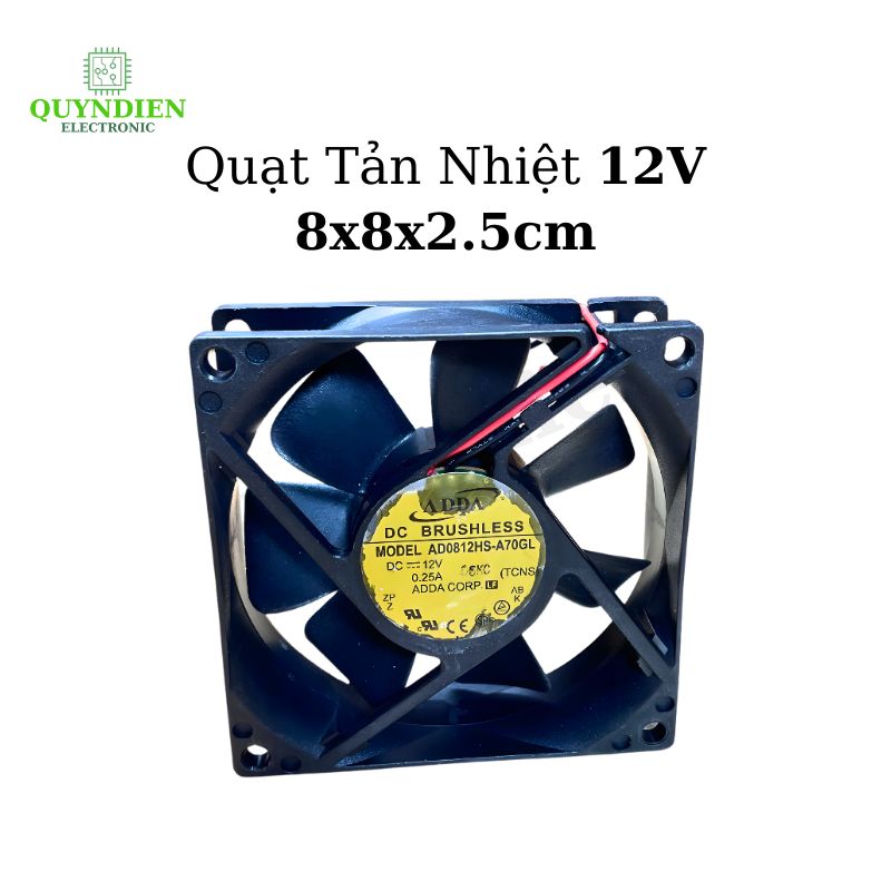 Quạt Tản Nhiệt 12V 8x8x2.5cm 0.25A – Hàng Tháo Máy