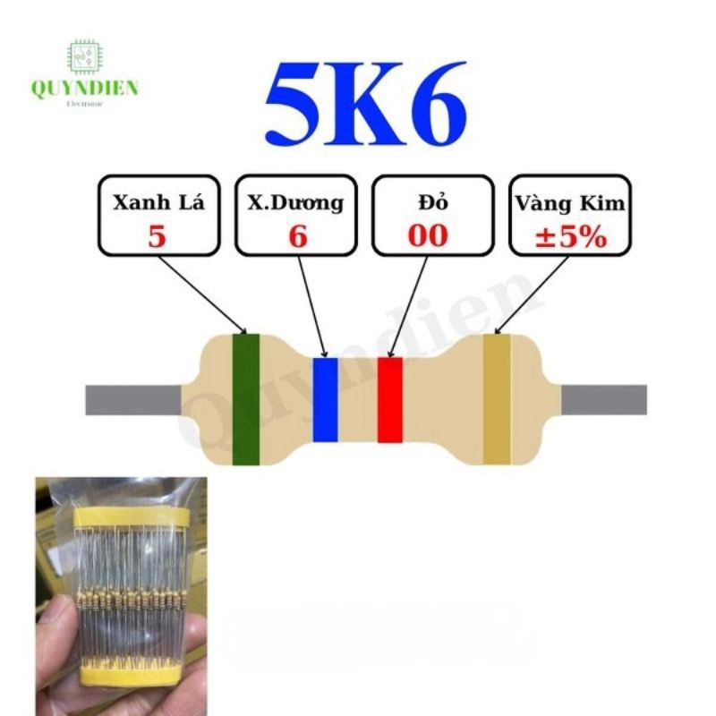 Điện trở Đài Loan 1/4W - 5K6