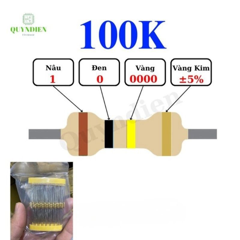 Điện trở Đài Loan 1/4W - 100K