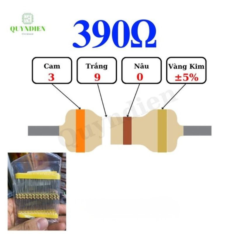 Điện trở Đài Loan 1/4W - 390R