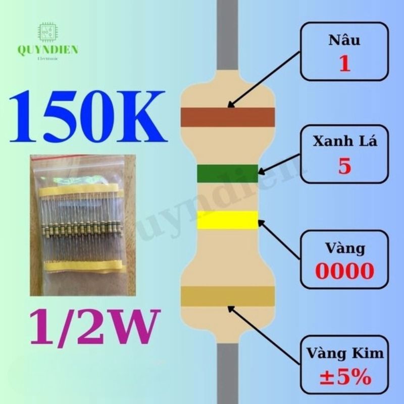 Điện trở Đài Loan 1/2W - 150K
