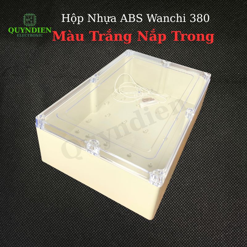 Hộp Nhựa ABS WANCHI 380x260x120mm Màu Trắng Nắp Trong