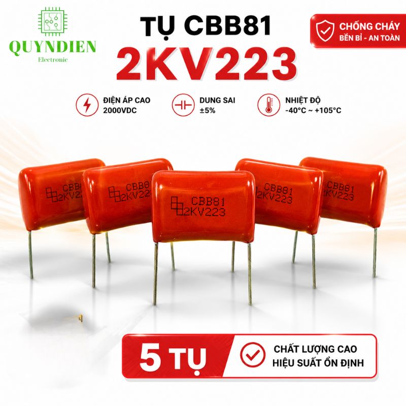 Tụ Kẹo Nâu Đỏ CBB81 2KV223