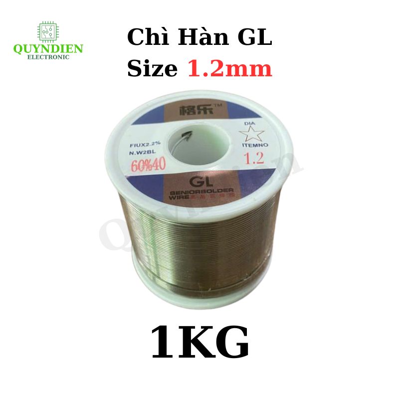 Chì Hàn GL Nhẹ Lửa 1.2mm – Thiếc Hàn Cao Cấp Loại 1 | Cuộn 100g – 1KG