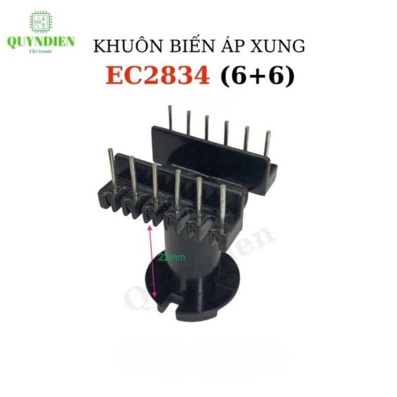 Khuôn Biến Áp EC2834 Tròn Đứng (6+6 Chân)