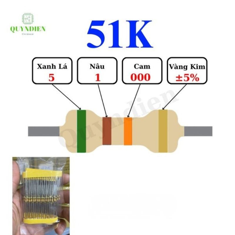 Điện trở Đài Loan 1/4W - 51K