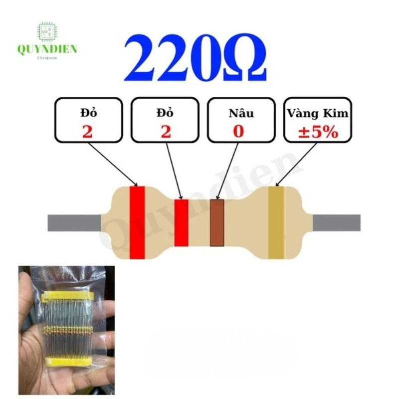Điện trở Đài Loan 1/4W - 220R