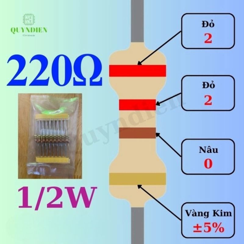 Điện trở Đài Loan 1/2W - 220Ω