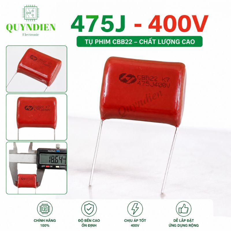 Tụ Kẹo nâu đỏ CBB22 475J-400V
