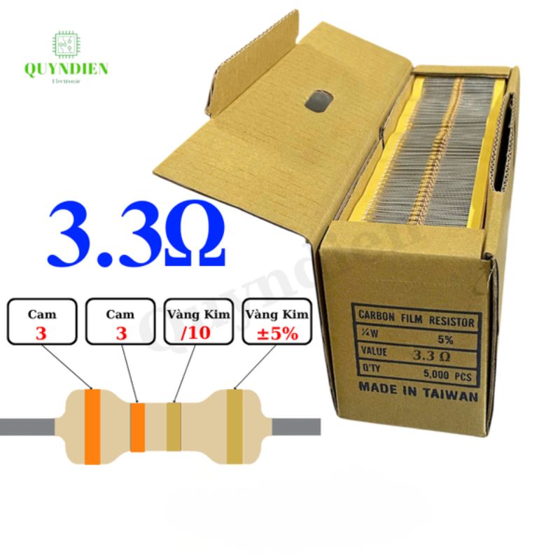 Điện trở Đài Loan 1/4W - 3.3R