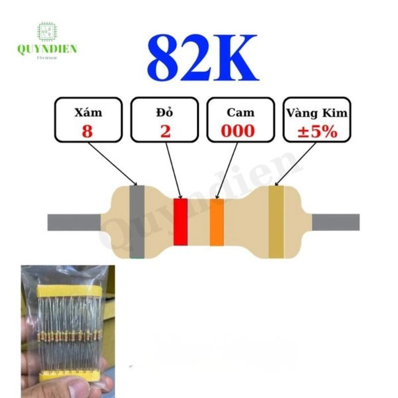 Điện trở Đài Loan 1/4W - 82K