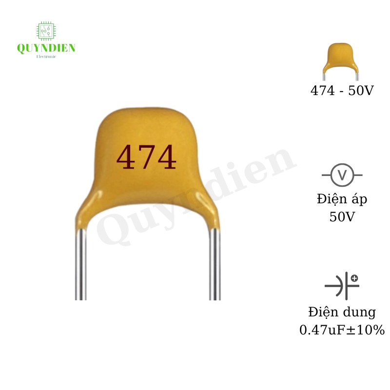 Tụ pi vàng 474 - 0.47uf - 50v