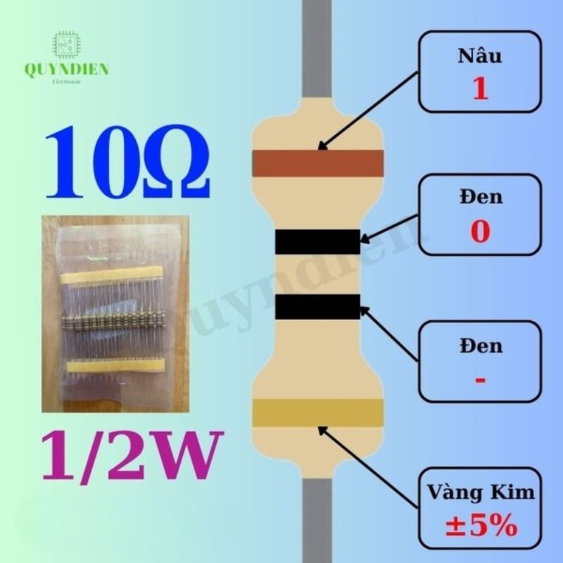 Điện trở Đài Loan 1/2W - 10Ω