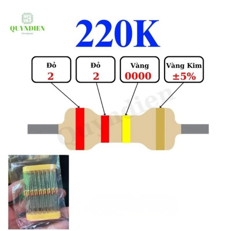 Điện trở Đài Loan 1/4W - 220K