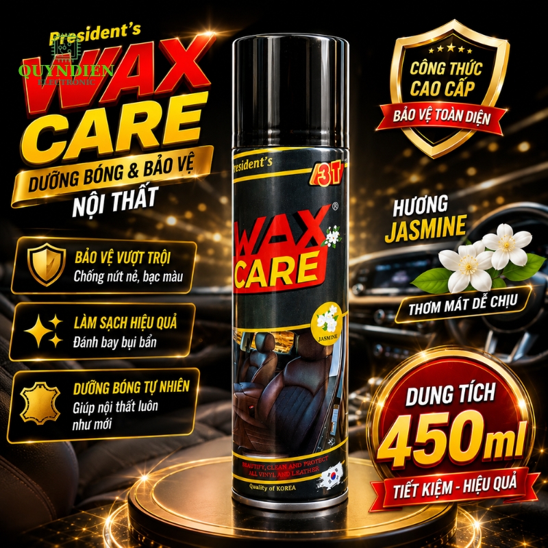 Xịt Đánh Bóng Da, Gỗ WAXCARE 3T - Thùng 12 Chai
