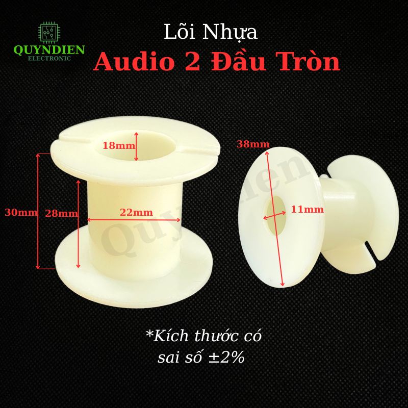 Lõi Khuôn Nhựa Audio 2 Đầu Tròn Màu Trắng Sữa