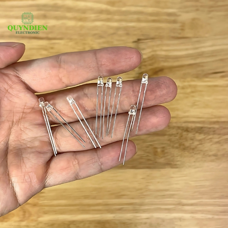 Đèn LED RGB Xanh Dương 3mm 2 Chân Mini Siêu Sáng - 10 Bóng