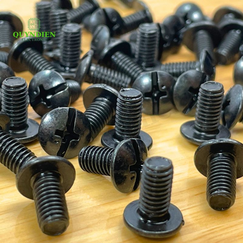 Ốc Vít Đầu Dù Ren Mịn M5=5x10mm Màu Đen - 500 Con