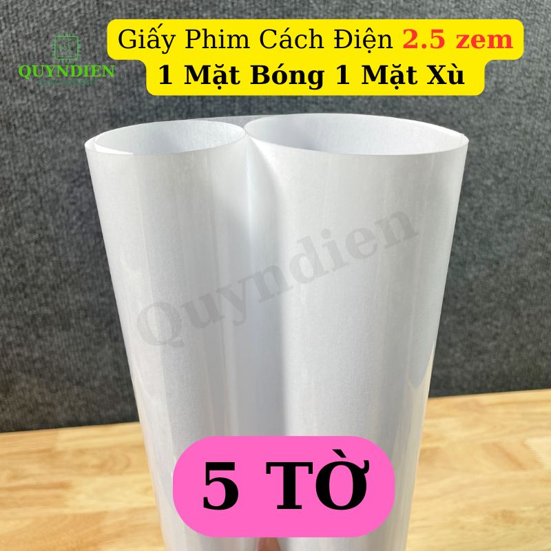 Giấy Phim Cách Điện 1 Mặt Bóng 1 Mặt Xù Dày 0.25mm