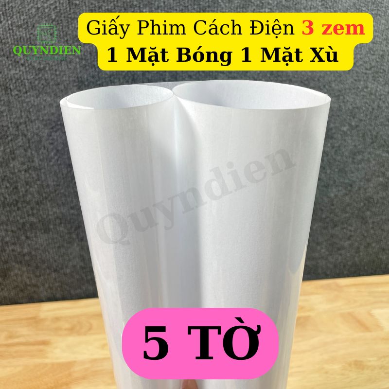 Giấy Phim Cách Điện 1 Mặt Bóng 1 Mặt Xù Dày 0.3mm