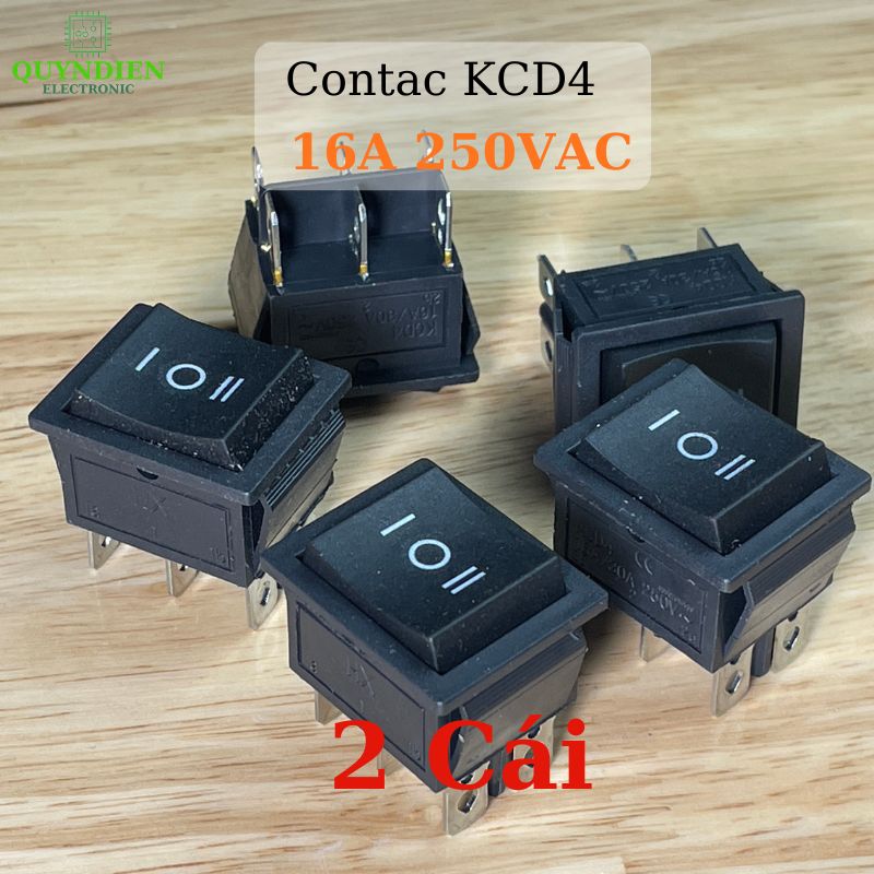 Công Tắc Bập Bênh 6 Chân KCD4 16A/30A 250V Đen Không Đèn