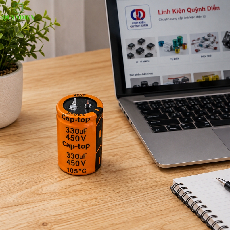 Tụ Hóa Lọc Nguồn 330uf 450VDC CapTop