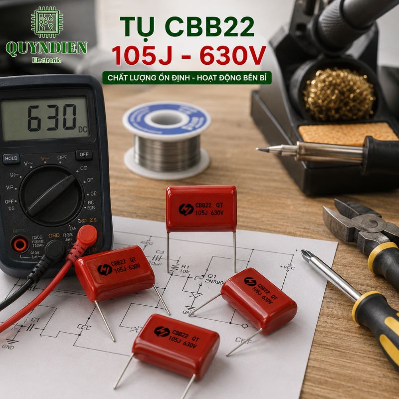 Tụ Kẹo Nâu Đỏ CBB22 105J-630V