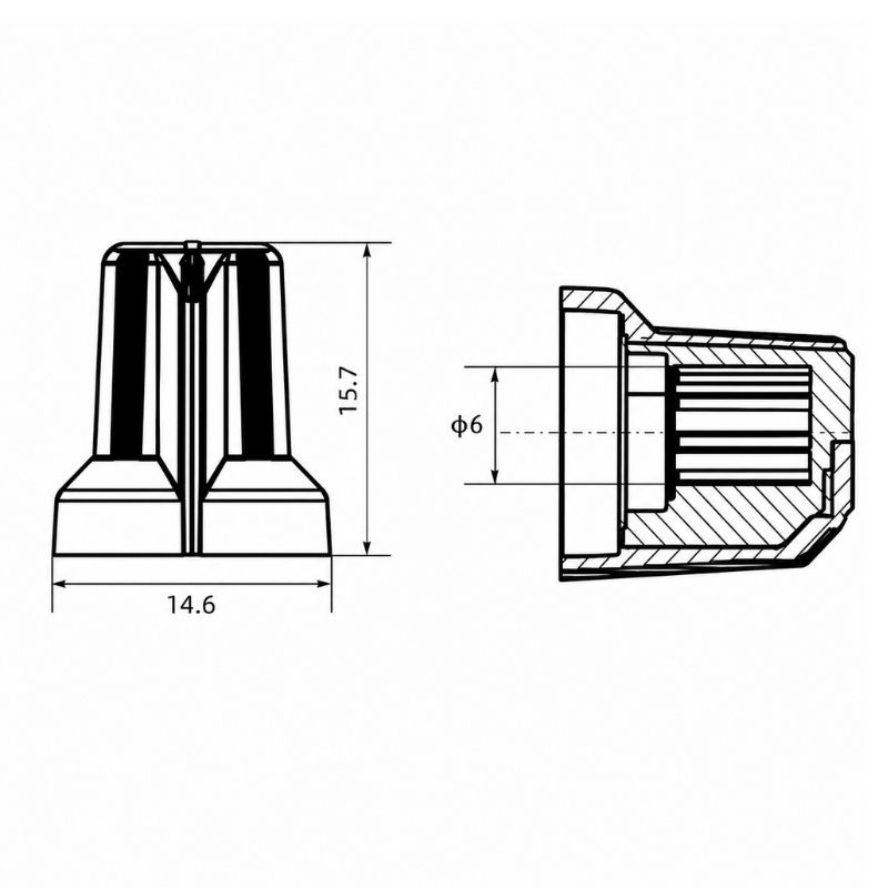 Núm Vặn Volume Nhựa Màu Xanh Trục Hoa Mai