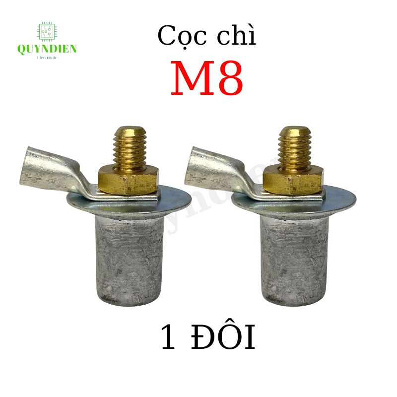 Cọc bình ac quy bằng chì cọc M8 M10 đồng thau giá 01 đôi