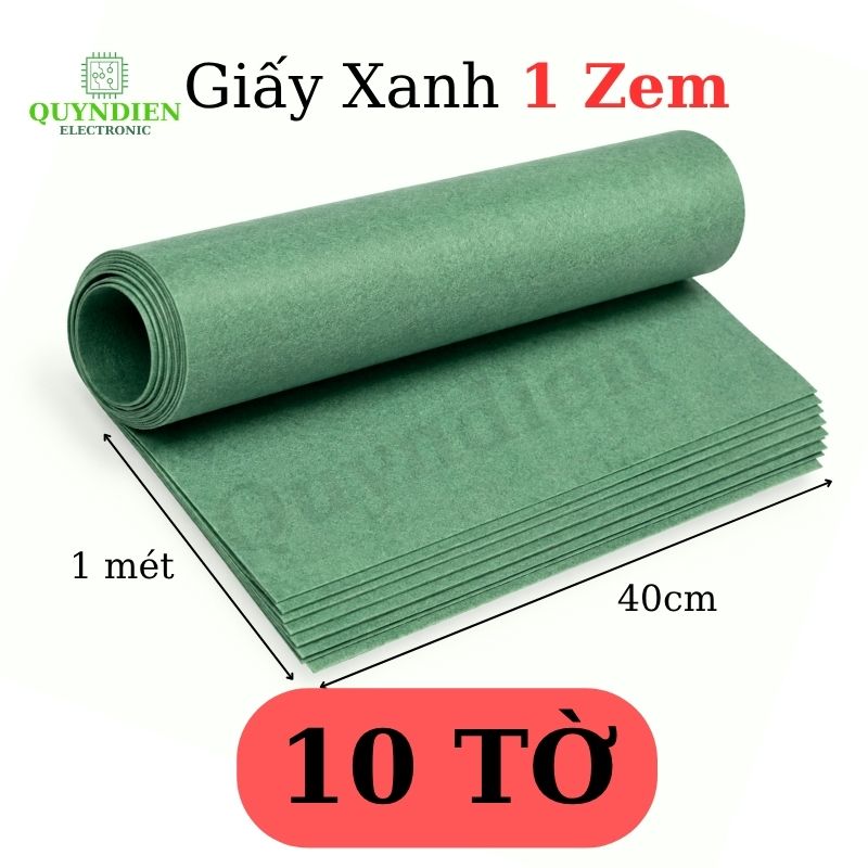 Giấy Xanh Cách Điện 2 Mặt Xù Dày 0.1mm
