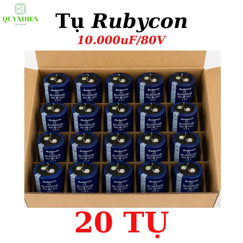 Tụ hóa lọc nguồn Rubycon 80v 10.000uf dùng trong thiết bị âm thanh, nguồn xung