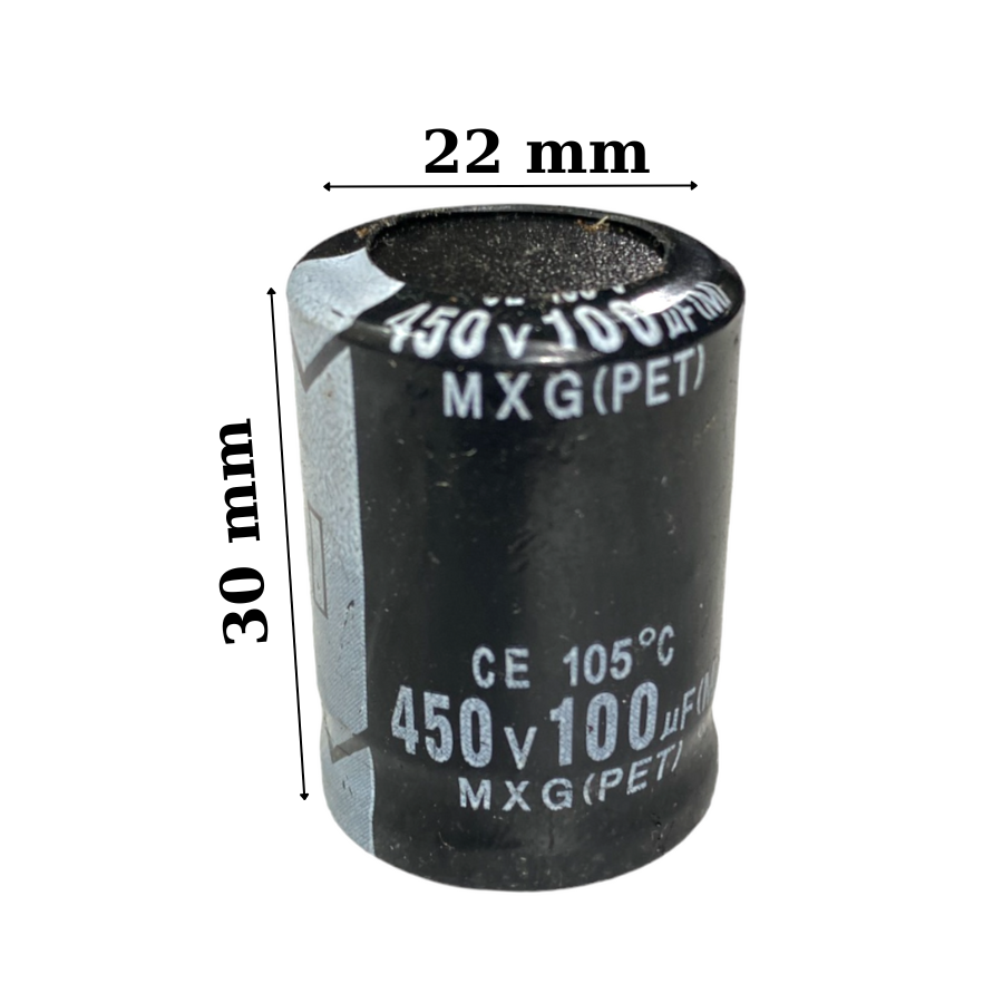 Tụ lọc nguồn 100uF 450V DC hàng tháo máy chân cứng