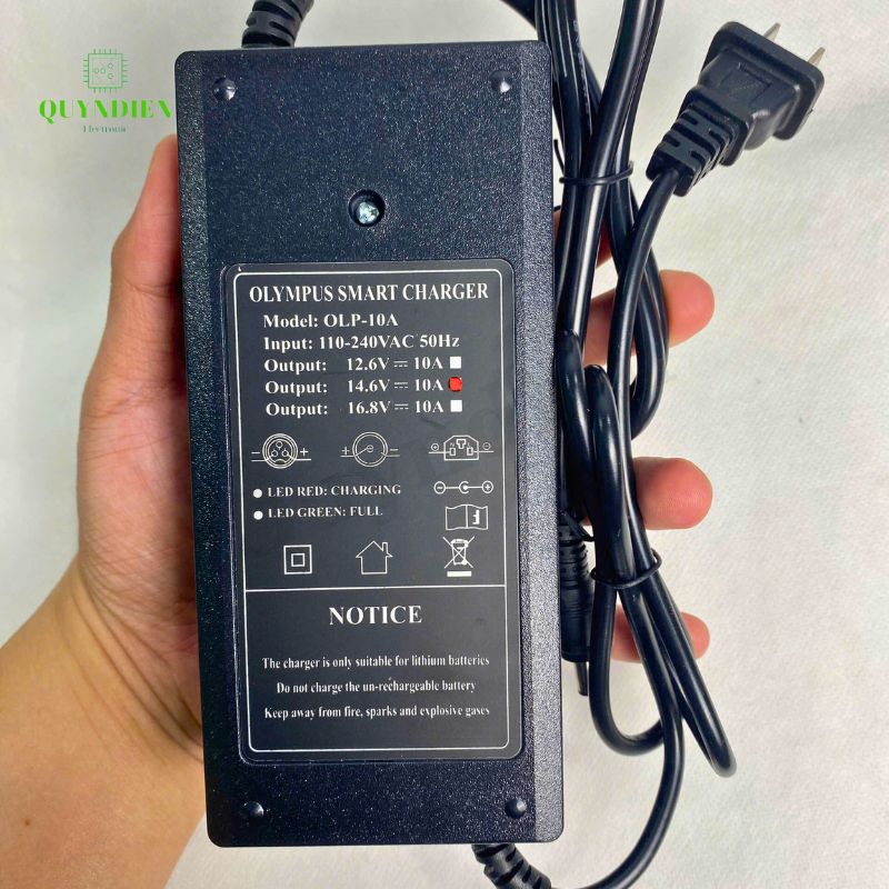 Bộ Sạc Pin Sắt Olympus 4S 14.6V-10A Jack 5.5x2.5mm