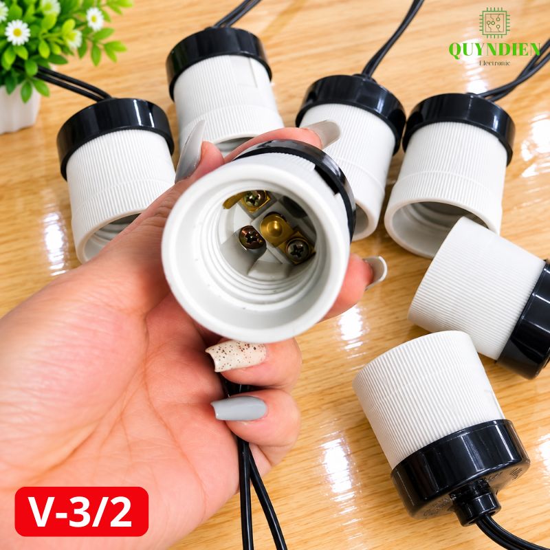 Đuôi Đèn Sứ Ren Vặn Xoáy E27 Chịu Nhiệt Cao SOPOKA