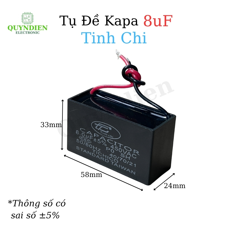 Tụ Đề Kapa 8uF ±5% 450VAC Tinh Chi