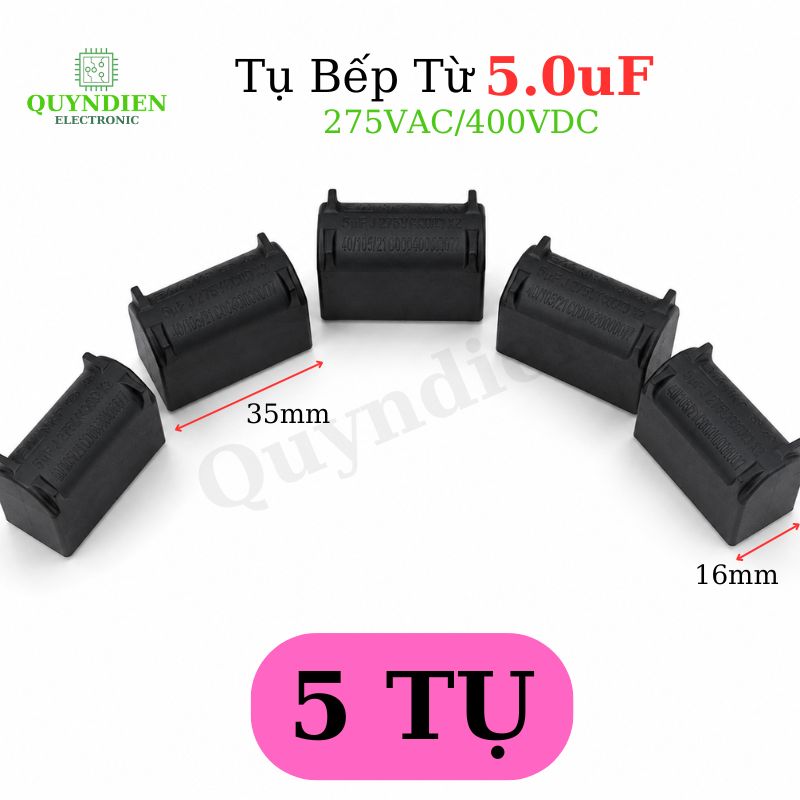 K10 Tụ Bếp Từ 5uF - 400V Loại Đứng - VAT - ( VT0936 ) Tụ bếp 5 MF xanh đứng VÀ (VT0838) Tụ film 1B550D400-51 (BM 5uF J MKP-X2 275VAC/ĐEN
