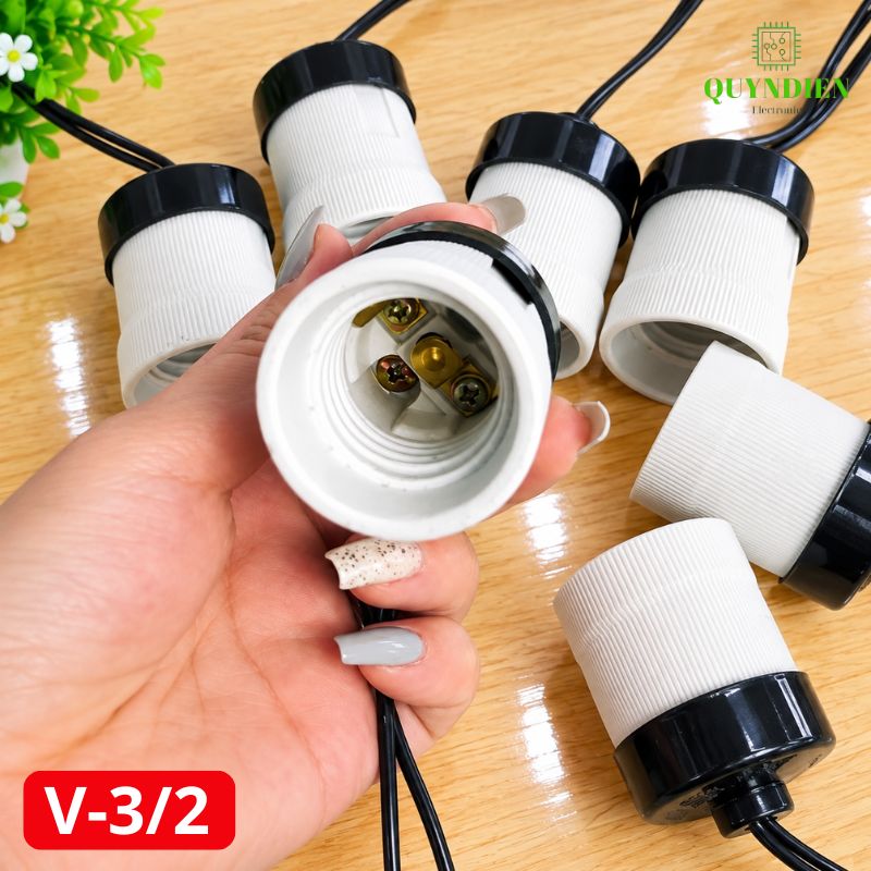 Đuôi Đèn Sứ Ren Vặn Xoáy E27 Chịu Nhiệt Cao SOPOKA