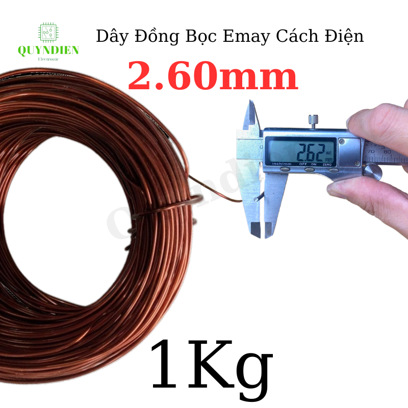 Dây ĐỒNG bọc emay cách điện size 2.60mm - Cuộn 1Kg