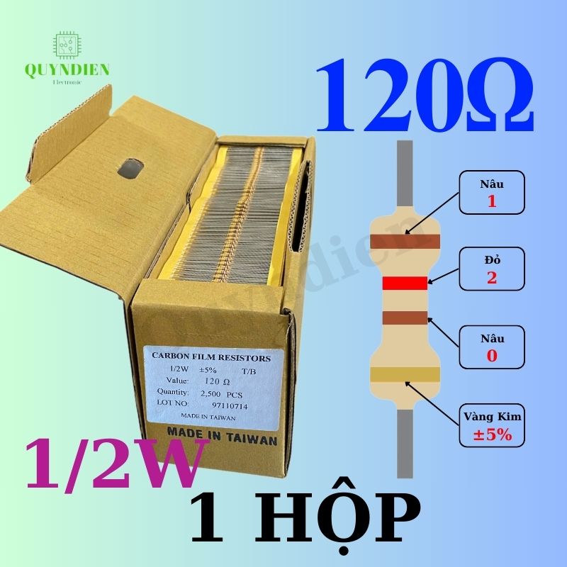 Điện trở Đài Loan 1/2W - 120Ω