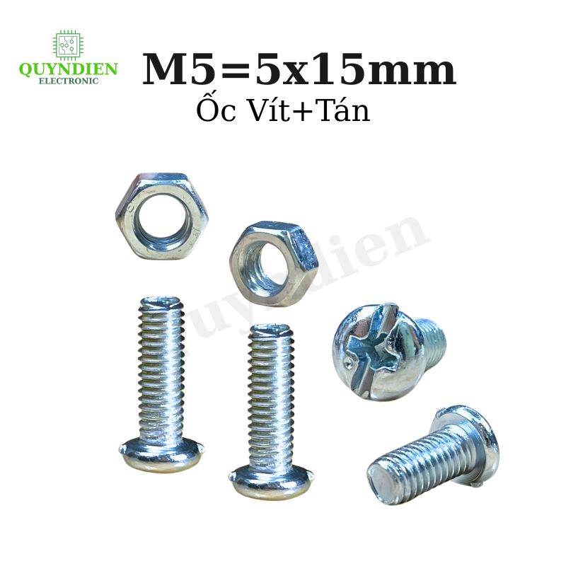 Ốc vít kèm tán M5x15mm túi 100 con
