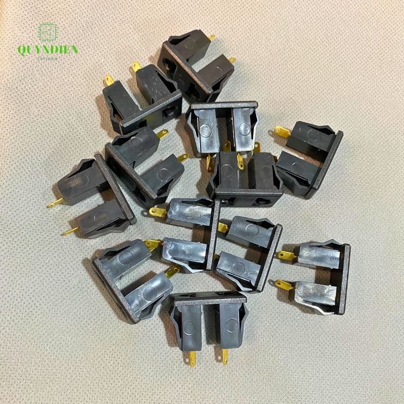 Ổ Cắm 2 Lỗ 2 Chấu Đồng Dùng Để Thiết Kế Ổ Cắm Chuyên Dụng Màu Đen