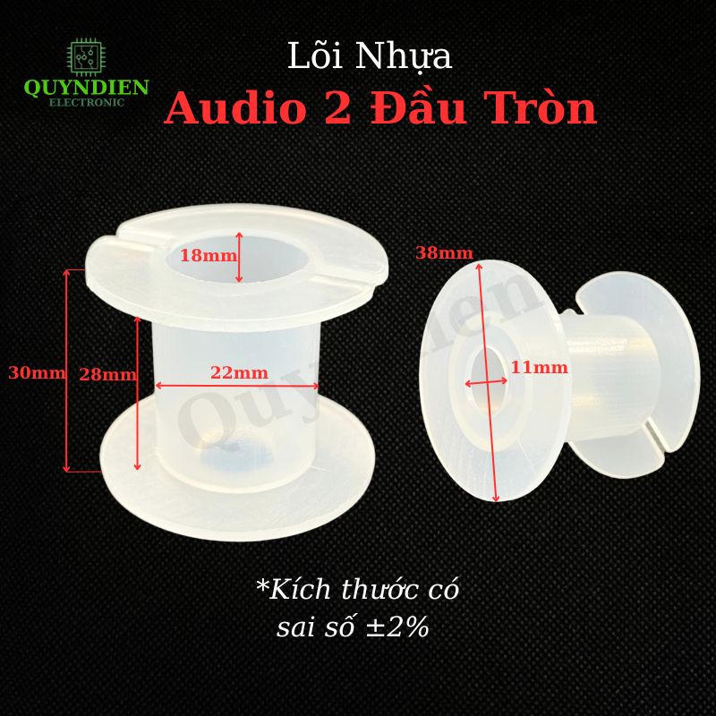 Lõi Nhựa Audio 2 Đầu Tròn Quấn Cuộn Cảm Phân Tần Loa - Màu Trắng Trong