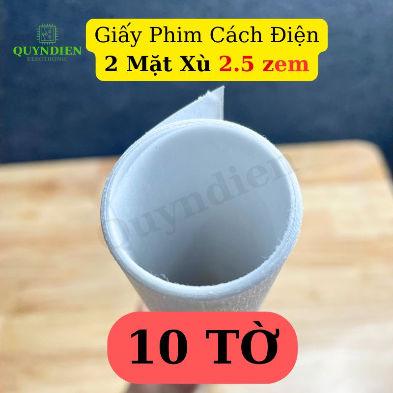 Giấy Phim Cách Điện Trắng 2 Mặt Xù Dày 0.25mm