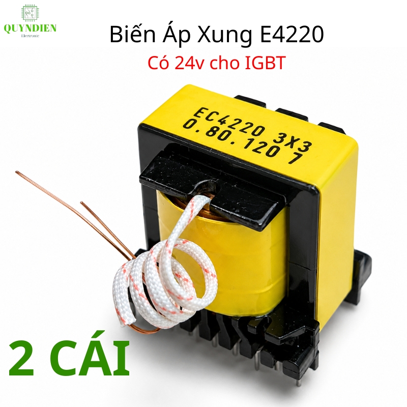 Biến Áp Xung Quấn Mới E4220 Vuông (Có Nguồn Phụ 24V Dùng Cho IGBT)