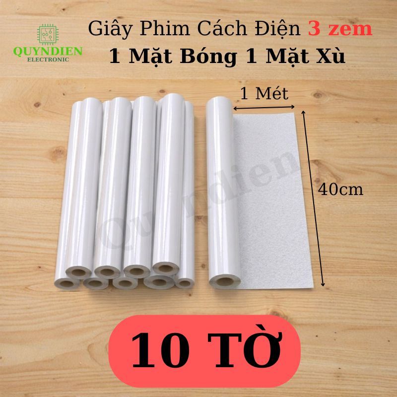 Giấy Phim Cách Điện Trắng 1 Mặt Bóng 1 Mặt Xù Dày 0.3mm