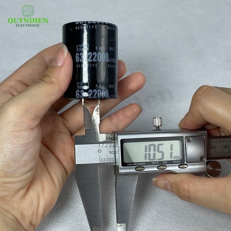 Tụ Lọc Nguồn Đen 22000uF 63V – Kích Thước 46mmx35mm