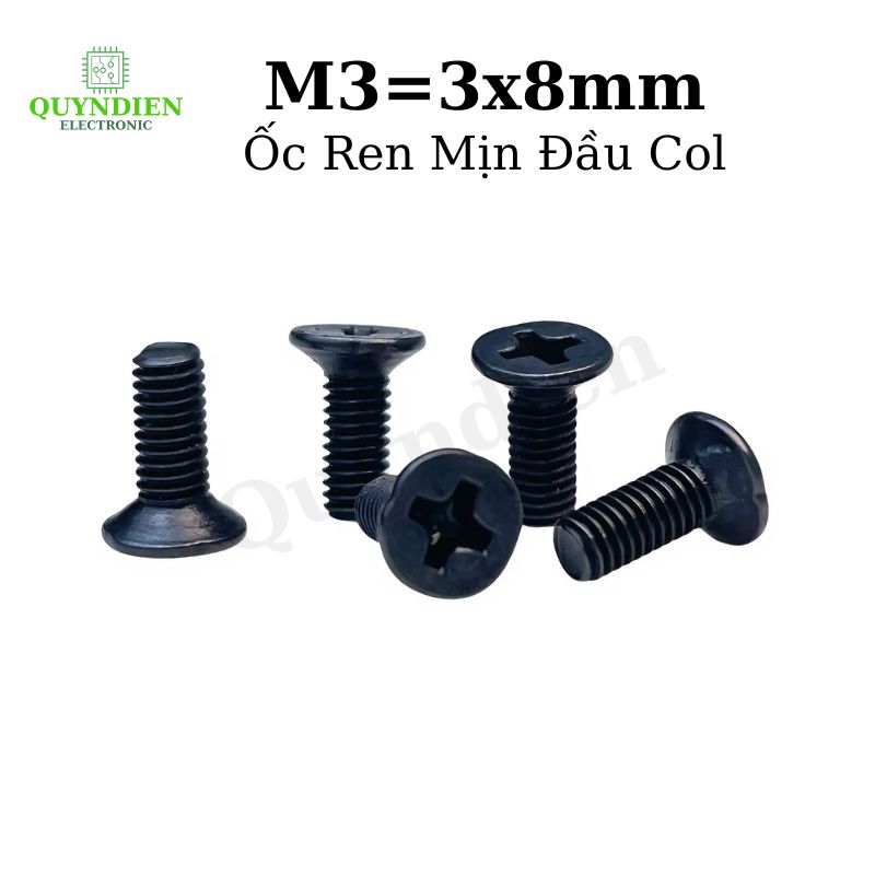 Ốc vít ren mịn M3x8mm đầu COL dài 8mm - 100 Con