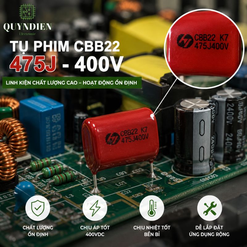 Tụ Kẹo nâu đỏ CBB22 475J-400V