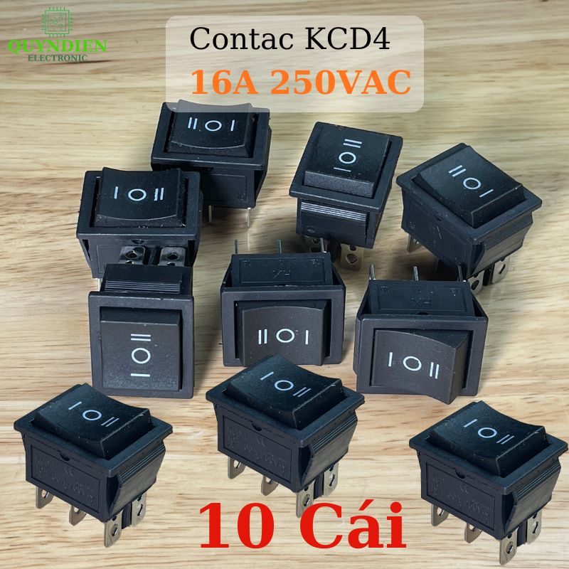 Công Tắc Bập Bênh 6 Chân KCD4 16A/30A 250V Đen Không Đèn